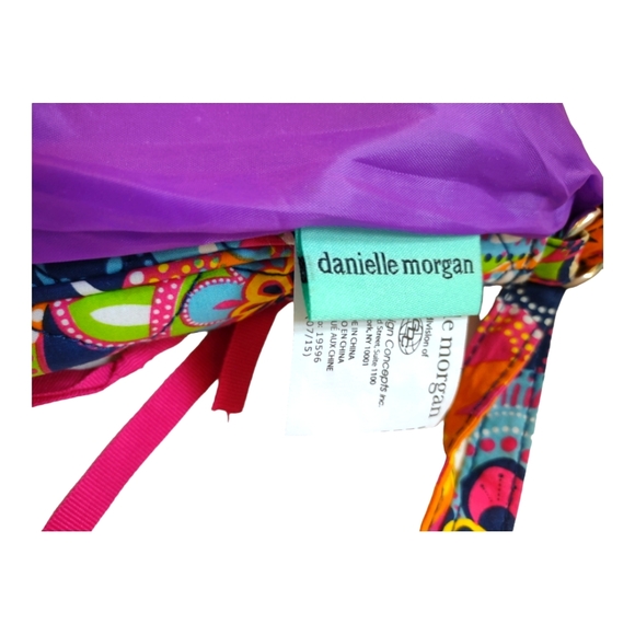 Danielle Morgan Retro Bohemian Multicolored Crossbody Bag Tote Accessory - Picture 13 of 14